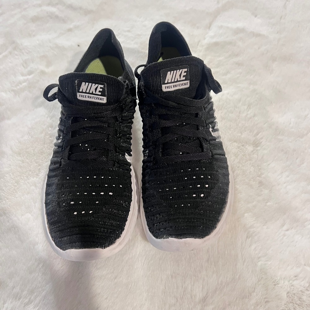 Nike Free RN Flyknit Running Shoes Sneakers Black White